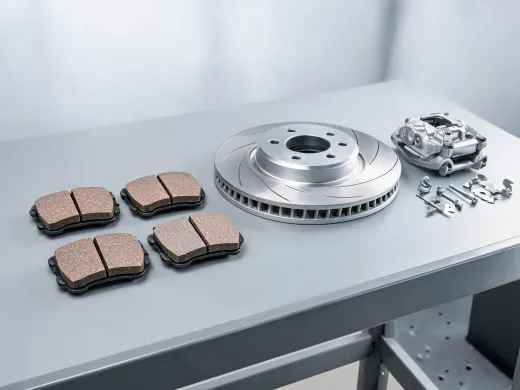 Ceramic brake pads with rotor